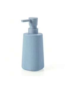 1 件条纹皂液器，现代塑料圆形，适用于浴室洗手液和厨房洗碗皂，液体可再填充瓶 - 灰藍 - 查看 8