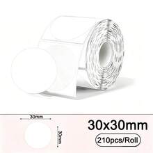 50mm/30mm Round Thermal Label Paper Transparent/White Self-Adhesive Paper Waterproof, Oil-Proof, Scratch-Resistant, Tear-Proof, Compatible With M110/M150/P50/M221 - Round - View 10