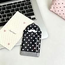 Polka Dot Mustache Card Holder 3inch Fan Photo Card Protector, Campus Card And Meal Card Storage Case With Pendant - View 8