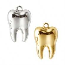 1pc/2pcs Cute Exquisite 304 Stainless Steel Vacuum Electroplated Long-Lasting Color Retention 3D Geometric Spherical Pendant Charms, Tooth, Lollipop, Peanut, Puppy And More, Suitable For Bag Decoration, Handmade DIY Jewelry Making Necklace Bracelet Earring Accessories - Picture - View 23
