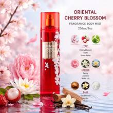 Wish 20 Varieties Of Women's Body Mist Perfume Spray, 8 Fl.Oz Long-Lasting Floral Fruity Spray With Non-Greasy Alcohol-Based Formula. Suitable For Hair & Body, Ideal For Parties, Dates & Gifting. Lightweight And Smooth Application.Valentine's Day Gift - Oriental Cherry Blossom - 查看 2