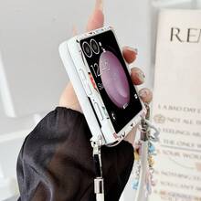 keshengtai PU Leather Colorful Heart Phone Case With Pendant Strap, Hard PC Back Plate Protective Phone Cover Compatible With Samsung Galaxy Z Flip8, Z , Z Flip7FE, Z Flip6, Z Flip5 - A - View 10