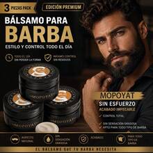 MOPOYAT Bálsamo para barba : ¡Realza el atractivo de tu barba! Cuidado diario de la barba, sin alcohol. Recomendamos convertir el cuidado diario de la barba en un hábito. Este producto de limpieza profunda es un excelente regalo para tu padre, novio o amigo. - Negro - Ver 9