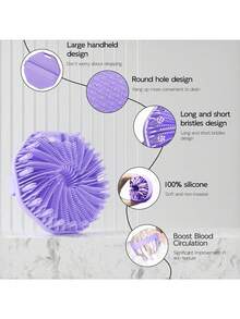 1pc Soft Silicone Bath Brush, Body Cleaning Brush, Shower Brush, Deep Cleansing, Multiple Colors Available, Hanging Shower Tool, Gentle And Hygienic, Suitable For Sensitive Skin, Effective Exfoliation And Gentle Massage, Convenient For Home And Travel Use - Multicolor - View 4