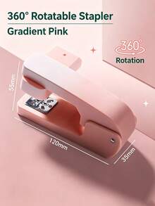 1pc Minimalist 360° Rotating Stapler, Innovative Book Binding Tool, Gradient Color Desktop Accessory For Students, Minimalist Paper Binding Clip, Modern Document Organizer Making Tool, Stationery, Daily Practical - Multiple Styles - View 16