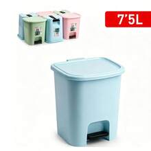 New Foot-Operated Trash Can, Design, With Lid, Suitable For Home Use, Toilet, Kitchen, And Living Room, Large Capacity. - View 6