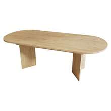 Extendable Dining Table 140/180 X 90 Cm, Ideal For 6 To 8 People, With Rounded Corners And Thick Tabletop. Sleek Style, Oak Finish. - 駝色 - 查看 8