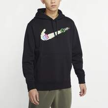 Nike Sportswear Club Fleece 休閒運動加絨連帽套頭衛衣 男款 黑色 - 黑色 - 查看 3