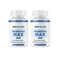 Miriyalyad Probiotics Max Day Dietary Supplement Capsules, 8 Probiotic Strains Alongside 60 Billion CFU Per Portion, 60 Capsules In Sealed Bottle For Adults' Daily Supplementary Nutritional Intake - 2PCS - 查看 1