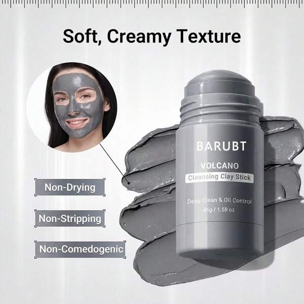 Mascarilla Facial en Barra de Arcilla |   Limpieza Profunda de Poros + Ayuda a Reducir Puntos Negros + Refina la Apariencia de los Poros |   Aplicación Fácil Sin Ensuciar las Manos