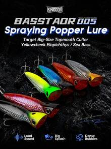 KINGDOM Topwater Popper Fishing Lure 95/110/130mm Floating Spraying Bubble Hard Bait Long Cast Noise Rattle For Seabass Snakehead Big Predator Saltwater Freshwater Fishing Tackle - Multicolor - View 2