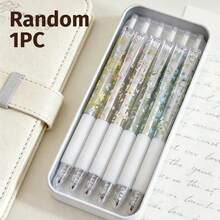 6 piezas de bolígrafos de gel retráctiles con patrón floral de 0.5mm de tinta negra de secado rápido, escritura suave para cuadernos y suministros de oficina, perfectos para la temporada de regreso a la escuela - flores - Ver 13