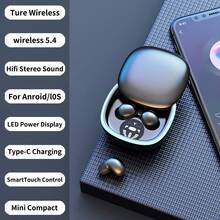 Auriculares Inalámbricos | Control Táctil Compacto, Tiempo de Espera Ultra Largo, Puerto de Carga Tipo-C, Diseño Semi Abierto, Auriculares Mini, Ajuste Cómodo, Antideslizante, - Ver 13