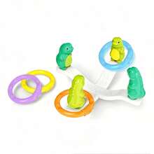 Juego divertido de lanzamiento de anillos con dinosaurios, set de juguete mecedora para niños, regalo interactivo para fiestas, entrenamiento de coordinación mano-ojo, apto para juegos al aire libre y en interiores. - Juego completo - Ver 8