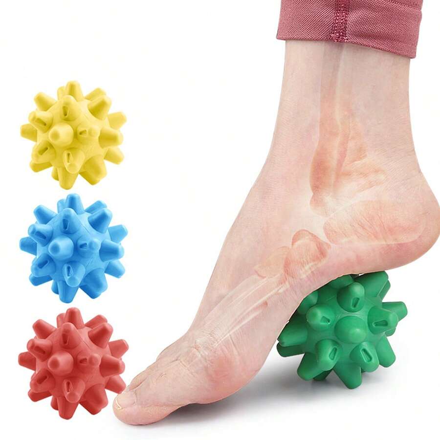 1 buah Bola Pijat Fascia Landak, Alat Pijat Kaki Genggam untuk Yoga, Kebugaran, dan Relaksasi Otot - MultiWarna - View 1