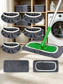 Almohadillas de microfibra reutilizables y lavables - Para limpieza de pisos húmedos/secos - Se ajusta a la mayoría de los trapeadores estándar - Otros - Ver 2