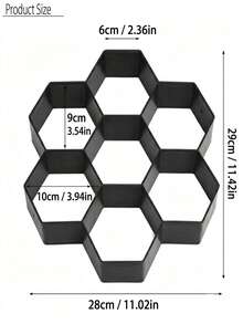 1/2pcs Hexagon Concrete Stepping Stone Mold, Reusable Plastic DIY Garden Path Mold, Suitable For Walkway, Patio, Backyard And Landscape Decoration, Durable, Easy Release, Weather Resistant - Multicolor - View 6
