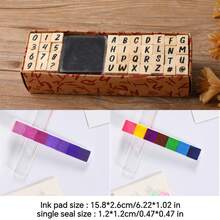 ZABC 41 piezas Juego de sellos de tinta, 40 piezas Sellos de símbolos alfabéticos y numéricos, Sellos pequeños DIY, 2 estilos disponibles: impresos y manuscritos. Regalo de Navidad para familiares y amigos; Regalo de graduación para compañeros de clase. - Multicolor - Ver 28