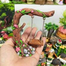 1pc Miniature Landscape Decoration Accessory, Also Suitable For Reptile Terrarium Decor, A Romantic And Elegant Resin Swing Ornament, Perfect For Decorating Living Room, Bedroom, Garden, A Romantic And Unique Holiday Gift - Swing - View 5