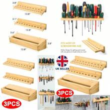 3x Wall Mounted Screwdriver Holder Storage Rack Wrench Workshop Tool Organizer - A - View 2