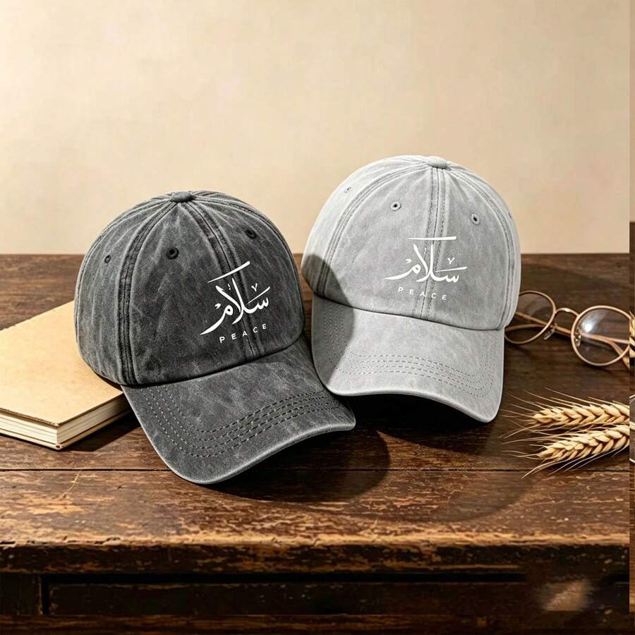 1pc Gothic-Style Casual , Letters Printing, Unisex Fashion, Provides Shade & Sun Protection, Perfect For Outdoor Activities.