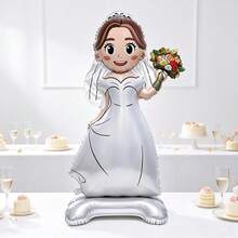 1PC Large Standing Groom & Bride Aluminum Foil Balloon, Suitable For Wedding, Birthday, Anniversary Decoration Balloon, Holiday Photography Prop - Bride and Groom - View 4