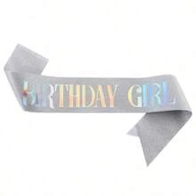 6/3/1 套女童生日裝飾套組，包含銀色生日肩帶、銀色生日皇冠、生日女孩腰帶、生日女王眼鏡、生日派對禮物，時尚亮眼（非時尚眼鏡） - 銀色 - 查看 12
