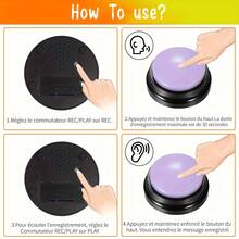 1pc/4pcs/8pcs Recordable Button Pet Toy Dog Communication Training Buzzer Recordable Talking Button Interactive Toy - Multicolor - View 4