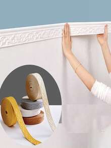 1 Roll Modern 3D Foam Wallpaper & Baseboard Wallpaper: Self-Adhesive, Waterproof, Decorative Border Wall Sticker. Suitable For Walls, Living Room, Bedroom, Kitchen Wallpaper-Perfect For Home Decor, Renovation & Corner Art - Waistline Style - View 4