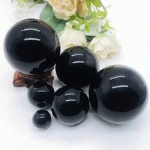 1 pieza Esfera de obsidiana negra natural, bola de cristal grande, piedra curativa, gema de obsidiana, cristal decorativo de vidrio para decoración del hogar, 30/40/50 mm - Multicolor - Ver 7