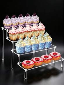 Acrylic Tiered Display Stand, Multi-Layer Transparent Storage Rack, Cosmetic & Perfume Display Stand, Desktop Storage Organizer, Multiple Sizes & Layers Available, Perfume Display Rack, Skincare Storage Rack, Lipstick Storage Rack, Action Figure Display Stand, Transparent Display Rack, Jewelry Display Rack, Countertop Display Rack, Desktop Organizer, Home Storage, Bathroom Countertop Storage, Vanity Organizer, Office Desk Storage - Clear - View 3