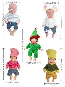 6 Inch/15cm Mini Reborn Doll, Full Soft Silicone Body, Handmade, Lifelike, Cute Painted Details, 5 Styles Available, Accurate Anatomical Structure, Children's Holiday Birthday Christmas Gift - Silicone - View 3