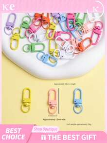 100/50/20/1pc Vibrant Metal Keychain Hooks With Swivel Clasp And Heavy Duty Lobster Claw, Suitable For DIY Jewelry And Bag Accessories - Mixed Colors - View 6