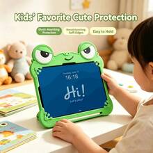 Lolla 1pc Cute Frog Silicone Protective Case Compatible With Ipad 7/8/9 Tablet Shell 2022 Apple Air 5/4/3 9th Gen 10.2 Pro 11 Full Coverage 2025 New Air 6/A7/8/9/11/() Pad SE 11 Inch/ Matepad SE 11 Inch - Green - View 3