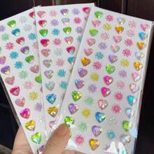 Multi-Color Gem Stickers - Heart-Shaped 3D Shiny Self-Adhesive Decorative Stickers, Suitable For Handmade Crafts, DIY Diamond Stickers, Phone, Laptop, Tablet Decoration, Birthday Gift Handmade Materials, Multi-Color Mixed, 3D Effect, Glossy Surface, Handmade, Scrapbook DIY Creative Stickers - Multicolor - View 18