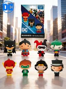 Warner Bros 1PC DC Officially Licensed Surprise Blind Bag 3D PVC Keychain Superman Batman Joker And Other Classic Super‑Hero Figures Cute Collectible Ornament Ideal Christmas Birthday Holiday Surprise Gift For DC Fans Hobby Collectors - Multicolor - View 1