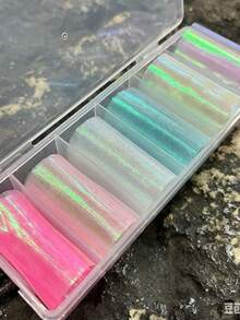 6pcs/Box Luxury Design Nail Foils For Transfer Paper Stickers Sliders Adhesive Nails Wraps DIY Water Marble Mermaid Nail Art Decorations - Multicolor - View 8