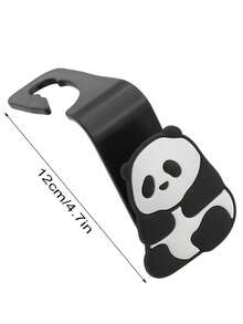 2pcs Cute Panda Car Seat Back Hooks, Cartoon Hidden Car Hooks, Practical Car Interior Storage Hooks, Panda Car Hooks, Seat Back Hidden Design, Multi-Functional Car Interior Storage - Panda - View 4