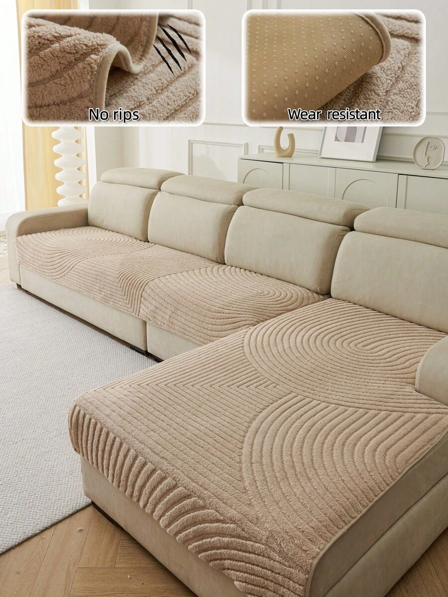 Sarung Sofa Mewah Berbahan Lembut - Tebal, Hangat, Pelindung Sofa Anti Selip, Cocok untuk Dekorasi Ruang Tamu, Kantor, Kamar Tidur, Dapat Dicuci dengan Mesin, Cocok untuk Sofa 1 hingga 4 Dudukan