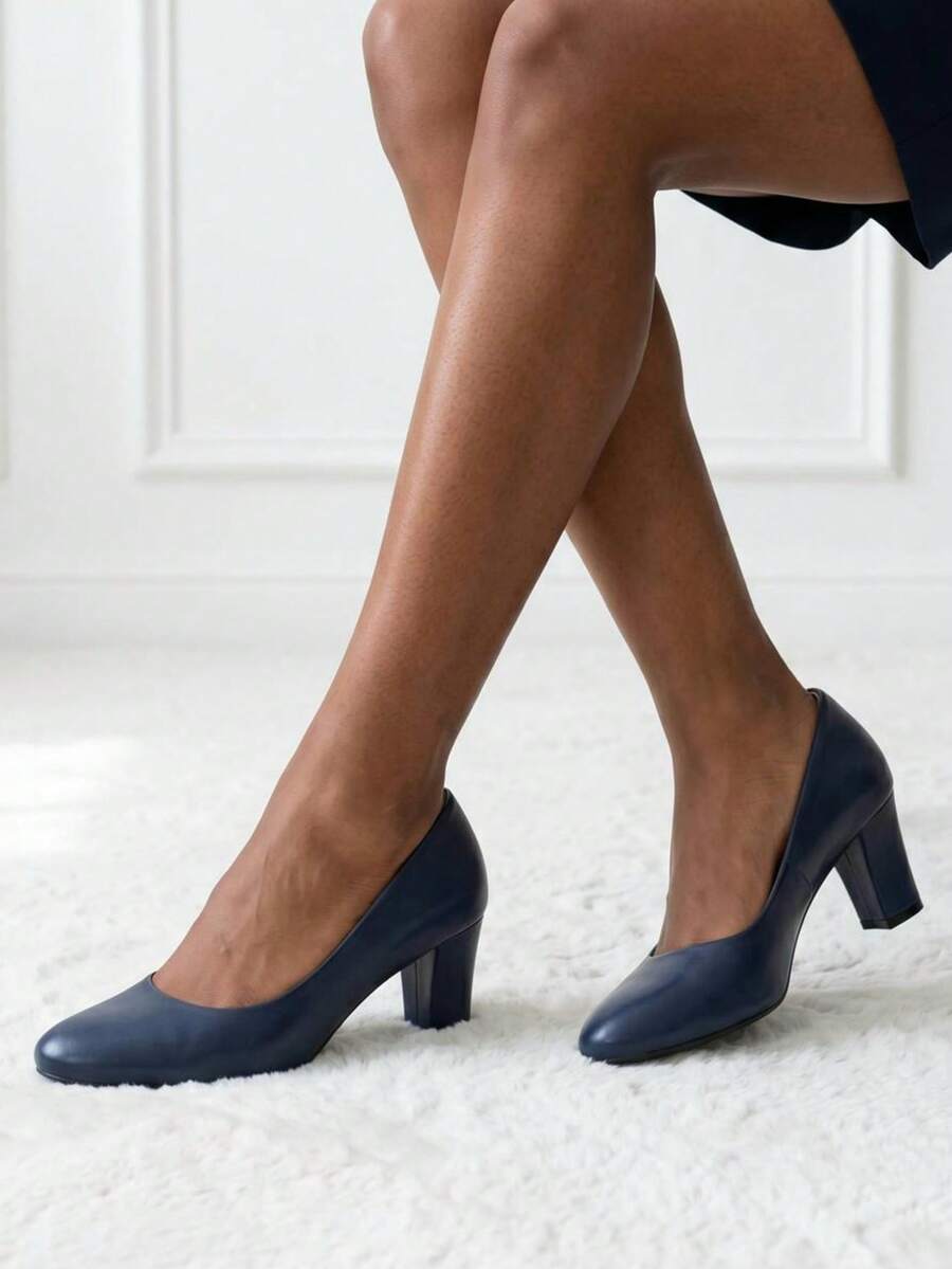 Fashionable & Comfortable Pointed Toe Elegant High Heels For Daily Wear - Blue - View 1