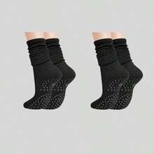 2/4/6/8 Pairs Women's Pilates Slouch Crew Yoga Socks, Non-Slip Grip For Ballet Dance And Hospital Workout - Multicolor - View 11