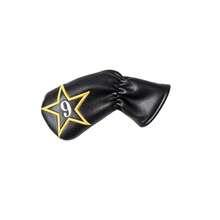 Black & Gold Pentagram Golf Iron Covers 10pcs Full Set, Star Number Embroidery Elastic Closure, Wear-Resistant PU Leather Full Number Iron Anti-Collision Protective Covers - Black - View 5