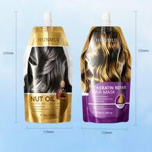 1 Bag Masker Rambut Perbaikan Keratin dengan Minyak Kacang untuk Kondisioner Mendalam Menutrisi Menghaluskan Rambut Rusak dan Mengembang Memberi Kilau untuk Semua Jenis Rambut 350g - kondisioner - View 7
