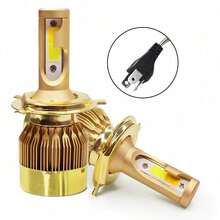 2pcs Dual Color Yellow And White Car LED Headlights H1 H7 H11 H4 High And Low Beam Integrated LED Light Beam - C6 - View 14