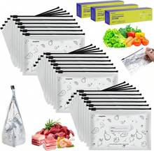 30pcs Reusable Aluminum Freezer Bags Leak Proof Stand Up Foil Storage Pouches With Zip Lock Labels For Food Preservation Small - Small Pint Bags - View 9