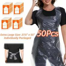 20pcs Disposable Aprons - PE Plastic Oil And Waterproof Aprons, For Cooking, Cleaning, BBQ, Individually Packed, Commercial Kitchen, Restaurant, Home Use - Thickened - View 12