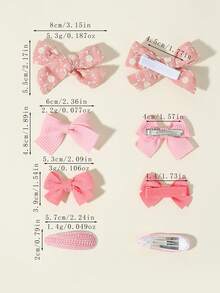 12pcs Multi-Card Combination Macaron Floral Waffle Bow Hair Clips Set, Suitable For Back To School Season - Mixed color - View 5