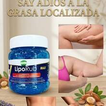 LipoRub Máx Gel Reductor con Ingredientes  como Fucus, Hiedra y Algas Marinas: La Solución Efectiva para Adelgazar, Eliminar la Celulitis, Disminuir Estrías y Quemar Grasa Acumulada de Forma Rápida y Visible en Cuello, Vientre, Muslos y Brazos para Redefinir tu Silueta. - Gel - Ver 3