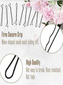 150pcs Solid Color Straight Bob Hair Clips, Suitable For Daily Use And Perming/Dyeing, Summer Beach Travel Essential, Halloween Gold Hair Accessories - Black - View 7