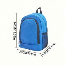 (Custom Embroidery) Fashionable Large Capacity Student Backpack, Nylon Zipper Closure Design, Front Pocket, Versatile Backpack For Middle School And College Students, Outdoor Travel And Commute Bag, Suitable For Daily Use And As A Gift For Family - Multicolor - View 3